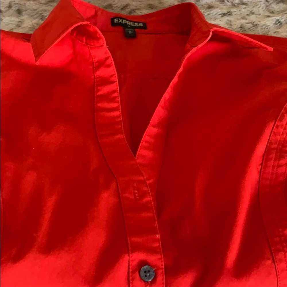 Express Red Button Down Shirt